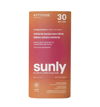 Attitude מינרל סטיק הגנת גוף כתום פריחת SPF 30 (Sun Stick) 60 גרם