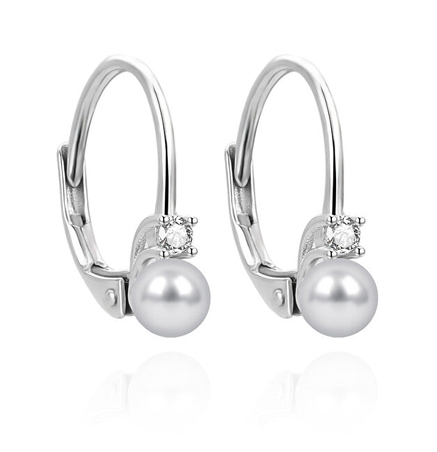 Orecchino Avvolgente Argento 925 Con Perla D'Acqua Dolce E Zircone - Per Orecchio Sinistro, Modello QE1075-LX1 - 2