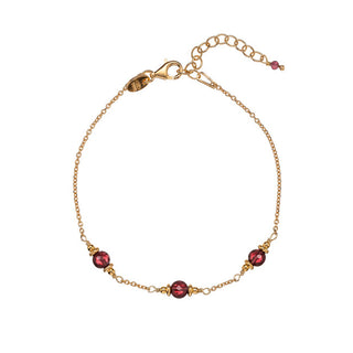 Alisia Επιχρυσωμένο βραχιόλι με χάντρες γρανάτη AL4899-Gold-Garnet
