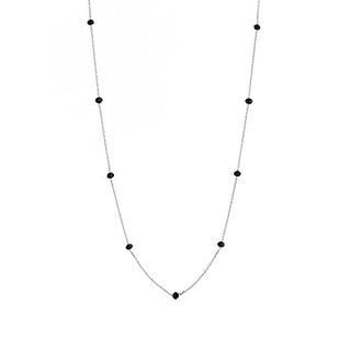 Alisia Πανέμορφο ασημένιο κολιέ με μαύρα κρύσταλλα AL880-ασημί-μαύρο