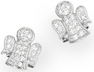 Amen Γνήσια ασημένια σκουλαρίκια με ζιργκόν Angels EA