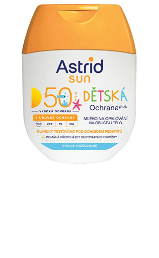 Astrid Loção facial e corporal infantil para bronzeamento FPS 50 Solar 60 ml