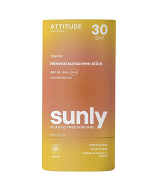 Attitude Tropical SPF 30 Sunly Mineral Protection Stick (Sun Stick) 60 גרם