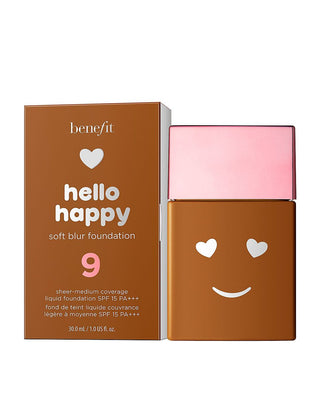 Benefit, Hello Happy Soft Blur, Υγρό Foundation, Ματ Φινίρισμα, 09 Deep Neutral SPF 15 30 ml