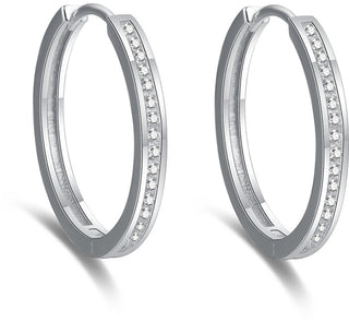 Beneto 优雅的圆形银耳环 AGUC2270 - 直径:3 厘米