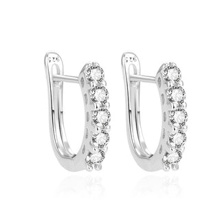 Beneto Κομψά ασημένια σκουλαρίκια με ζιργκόν AGUC2164L