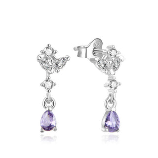 Beneto עגילי כסף ייחודיים עם זירקוניה AGUP2183 / AL