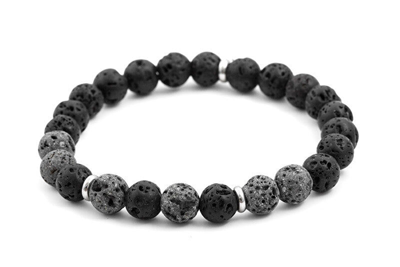 Bracciale Unisex Spadarella In Ematite Con Cuori Da 6 Mm – Fatto A Mano In Italia, Chiusura In Argento 925, Cotone Nautico Resistente, Lunghezza 17 Cm