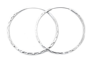 Beneto 时尚圆形银耳环 AGUC2439 / SCS - 直径:5 厘米