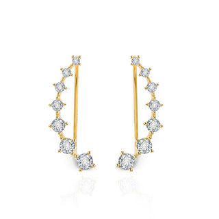 Beneto クライクリスタル付き縦型イヤリング AGU2712-G