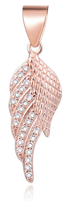 Beneto ゴールドメッキペンダント、ジルコニア付きエンジェルウィング AGH594-ROSE