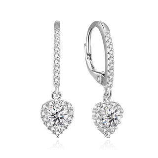 Beneto Ρομαντικά ασημένια σκουλαρίκια καρδιά AGUC2584L