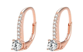 Beneto AGUC1955-ROSE Cercei cu cristale din argint placat cu aur roz