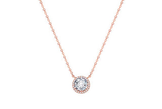 Beneto Colier din argint placat cu aur roz cu cristale AGS1135/47