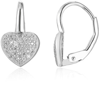 Beneto Ασημένια σκουλαρίκια καρδιά AGUC366