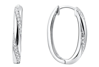 Beneto Ασημένια οβάλ σκουλαρίκια AGUC187