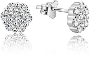 Beneto AGUP1189 ασημένια λουλούδια σκουλαρίκια