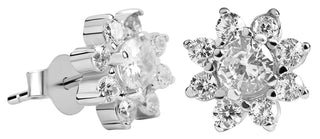 Beneto Ασημένια σκουλαρίκια λουλούδι AGUP1170