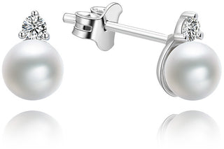 Beneto Ασημένια σκουλαρίκια με αληθινές πέρλες AGUP1195