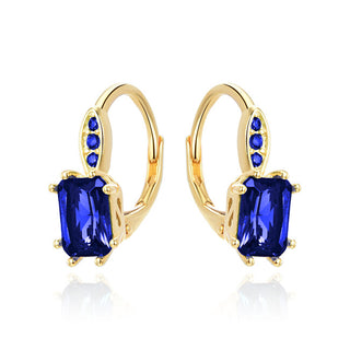 Beneto AGUC3350DB-GOLD ブルークリスタルシルバーイヤリング