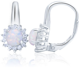 Beneto Ασημένια σκουλαρίκια με ιριδίζοντα κρύσταλλα AGUC1205