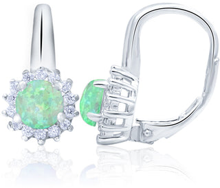 Beneto Ασημένια σκουλαρίκια με ιριδίζοντα κρύσταλλα AGUC1206