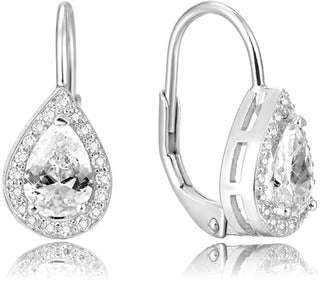 Beneto Ασημένια σκουλαρίκια με ροζ κρύσταλλο AGUC1160