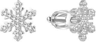 Beneto Ασημένια σκουλαρίκια Snowflakes AGUP1596S