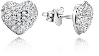 Beneto AGUP153 Ασημένια Σκουλαρίκια Καρδιά