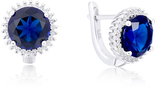 Beneto Ασημένια σκουλαρίκια με glitter AGU1203