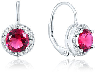 Beneto Ασημένια σκουλαρίκια με glitter AGUC1158