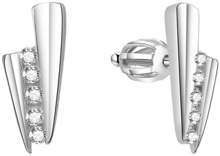 Beneto AGUP1435S Ασημένια σκουλαρίκια sparkly