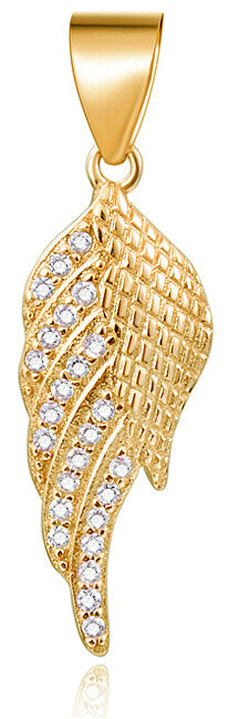 Beneto ジルコン付きゴールドペンダント 天使の羽 AGH594