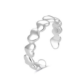 Beneto Anello gamba in argento con cuori AGGF484
