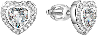 Beneto Glitter σκουλαρίκια καρδιά AGUP1498S