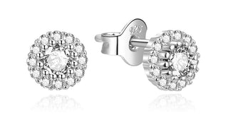 Beneto Σκουλαρίκια από αστραφτερό ασήμι με ζιργκόν AGUP2351L-W