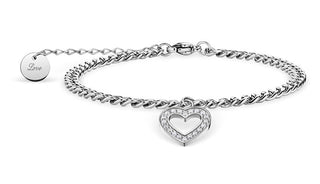 Bering Hermosa pulsera con dije de corazón de Sinfonía Ártica 650-17-190