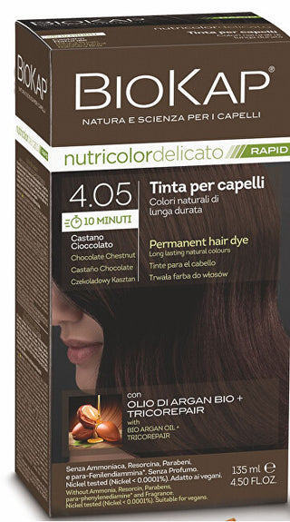 Biokap BIOKAP DELICATE RAPID χρώμα μαλλιών - 4,05 Σοκολατένιο 135 ml