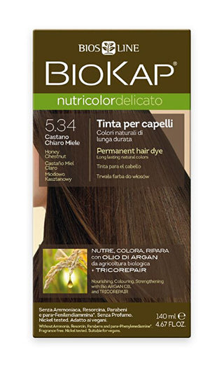 Biokap NUTRICOLOR DELICATO - Βαφή μαλλιών - 5,34 μέλι κάστανο 140 ml