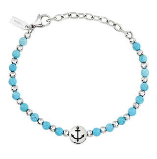 Breil Ανδρικό ατσάλινο βραχιόλι με τιρκουάζ Soundwave TJ3591