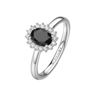 Brosway Elegant Silver Ring Fancy Mystery Black FMB75 - Circuit: 52 mm