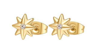 Brosway チャクラクリスタル付きゴールドメッキスターイヤリング BHKE046