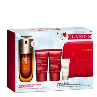 Clarins סט מתנה כפול סרום ואוסף סופר רסטורטיבי