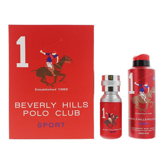 Σετ δώρου Beverly Hills Polo Club: 1982 - Sport 1, Eau de toilette, για άνδρες, 50 ml + 1982 - Sport 1, αντιιδρωτικό, αποσμητικό σπρέι, για άνδρες, 175 ml