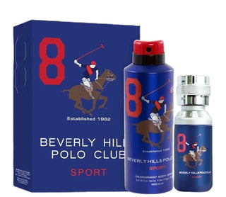 Σετ δώρου Beverly Hills Polo Club: 1982 - Sport 8, Eau de toilette, για άνδρες, 100 ml + 1982 - Sport 8, αντιιδρωτικό, αποσμητικό σπρέι, για άνδρες, 175 ml