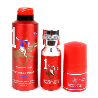 Σετ δώρου Beverly Hills Polo Club: 1982 - Sport 1 Eau de toilette για άνδρες 50 ml + 1982 - Sport 1 αποσμητικό σε σπρέι κατά της εφίδρωσης 175 ml + 1982 - Sport 1 αποσμητικό roll-on 50 ml