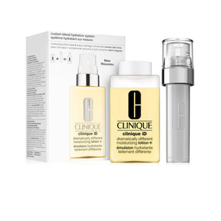 Clinique Ensemble d'identification Clinique: 10 ml de concentré illuminateur et unifiant sans paraben pour le visage et le cou + Lotion radicalement différente + 115 ml de lotion hydratante jour et nuit sans parfum pour le visage