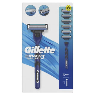 Gillette Mach3 Sport Razor + Spare Heads 6 pcs