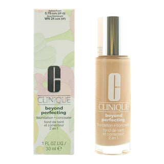 Clinique Beyond Perfecting, Copertura Totale, Finitura Naturale, Fondotinta liquido e correttore 2-in-1, 575, Sughero, 30 ml