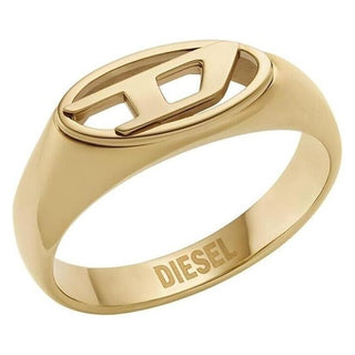 Diesel Anello placcato oro con logo DX1588710 53 mm — Anello
